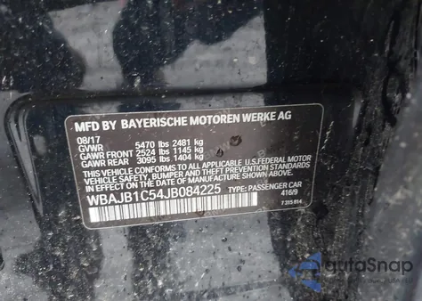 2018 BMW 530E xDrive Iperformance из США, поврежденный, VIN WBAJB1C54JB084225